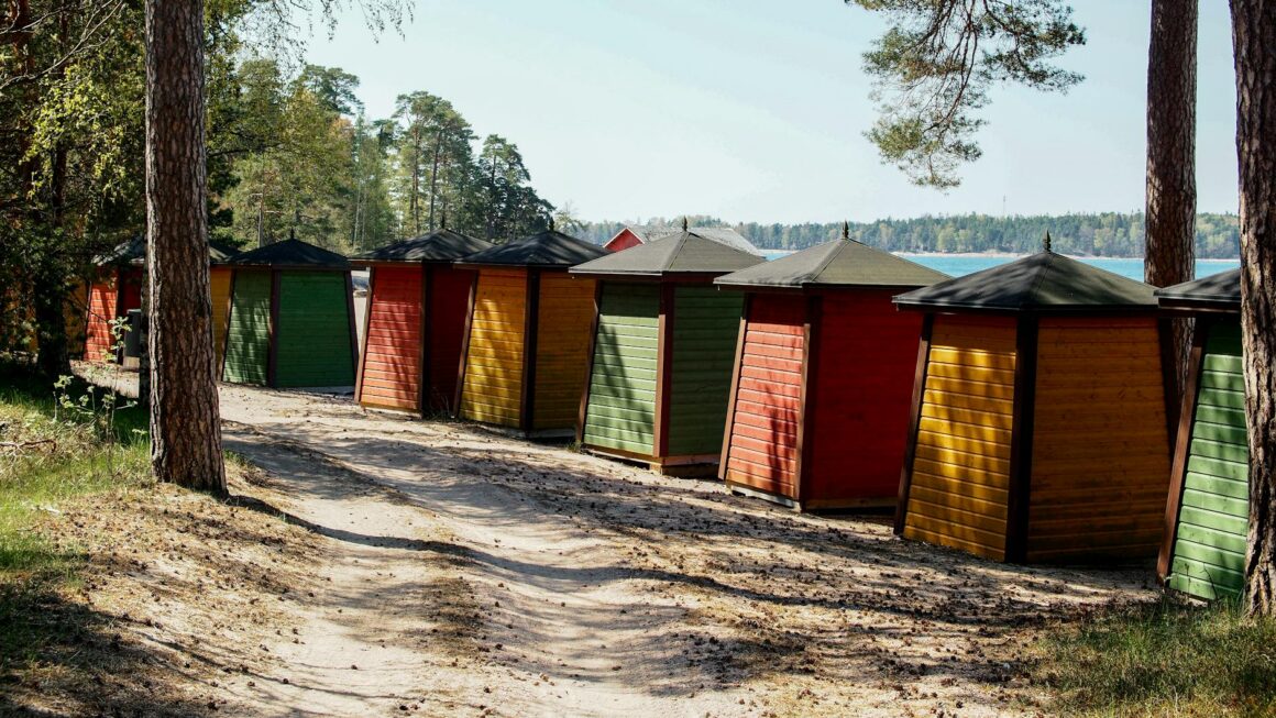 huts on a beach