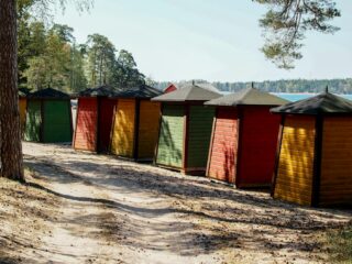 huts on a beach