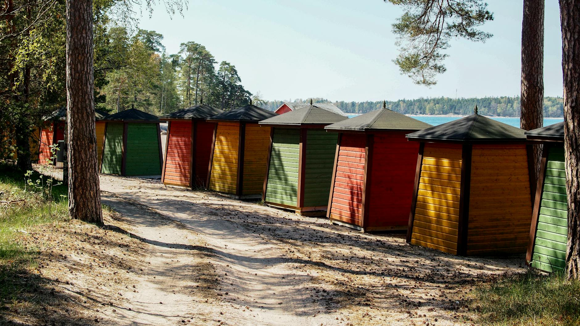 huts on a beach