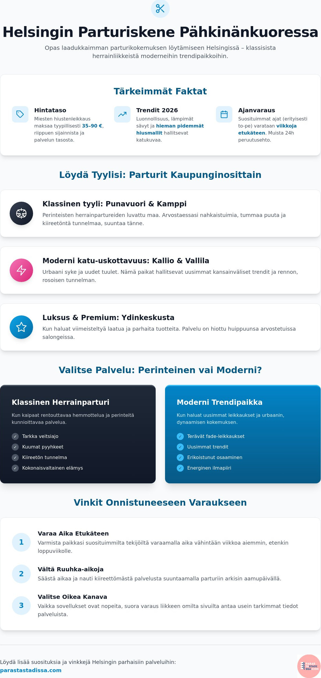 Parhaat parturit Helsingissä: Opas laadukkaaseen palveluun